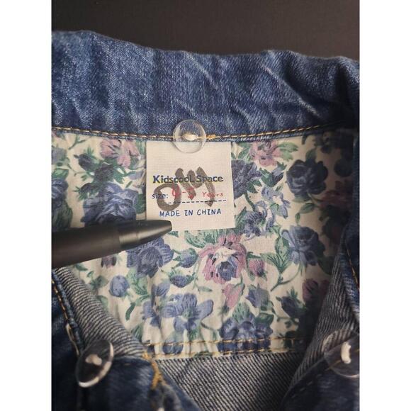 Kidscool Space Blue Sequin Shoulder Denim Jean Jacket Kids Size 4/5 - Picture 6 of 8